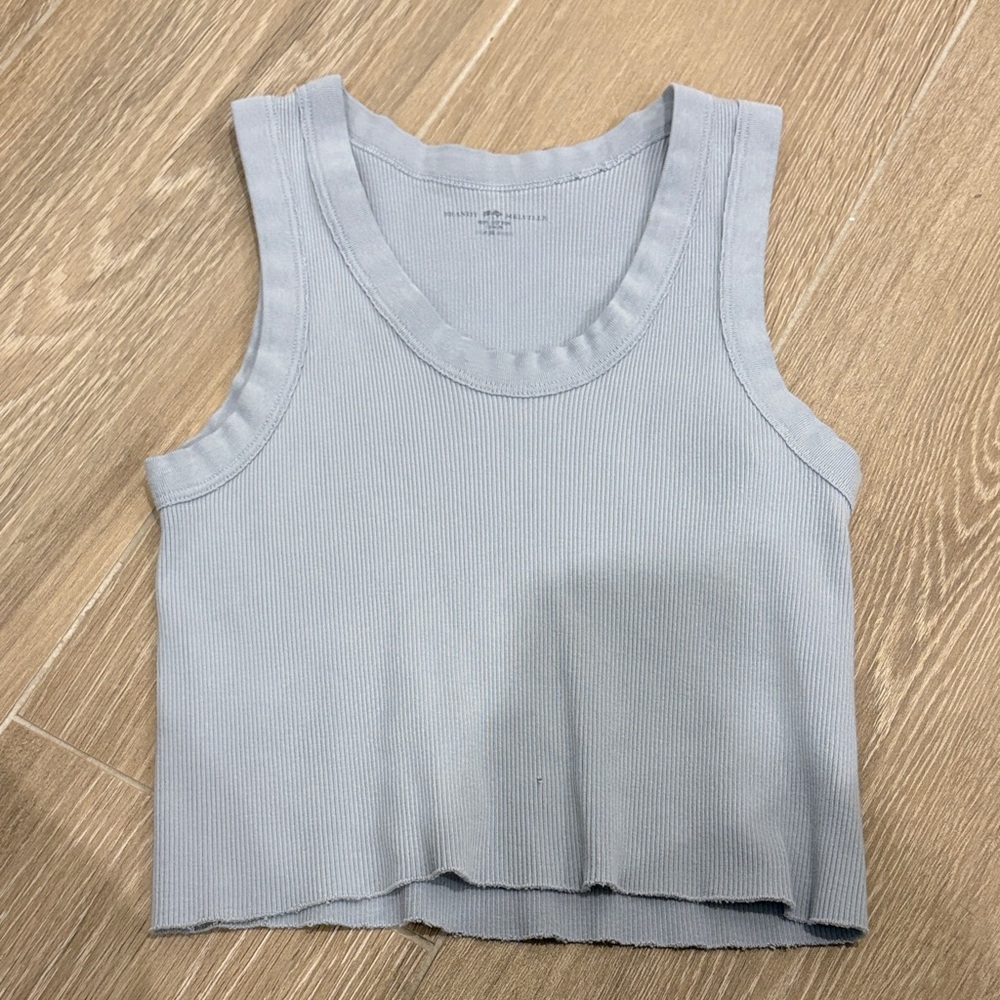 Brandy Melville Light Gray Ribbed Tank Top